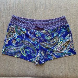 Athleta Blue Paisley Swim Shorts